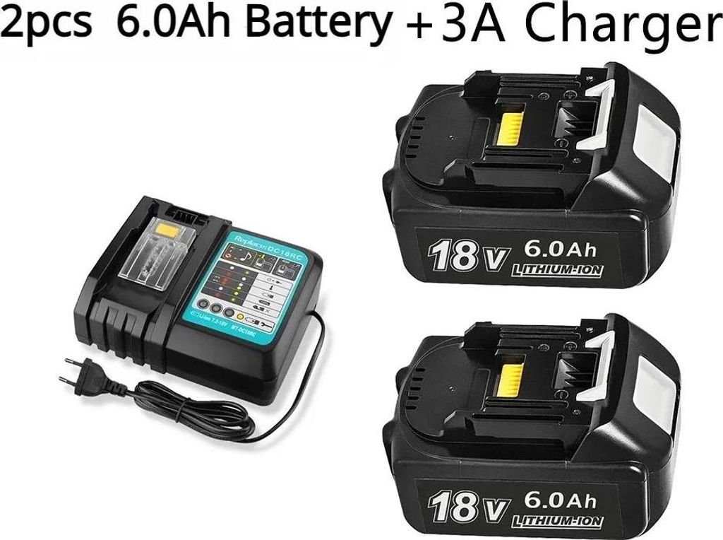 18V Li-Ion Akku - Ersatzakku für Elektrowerkzeuge - 6000mAh - Kompatibel mit BL1860B/BL1860/BL1850 - Nur Akku - Rosa