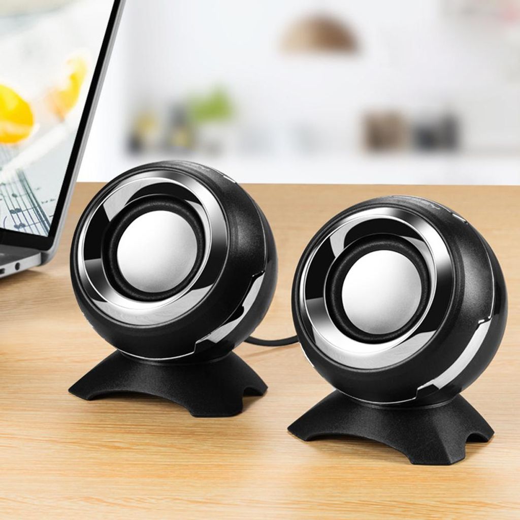 A47D Mini-PC-Lautsprecher 6W – Tragbare Stereo Speaker Boxen mit 3,5 mm Klinke & USB, für Laptop & PC