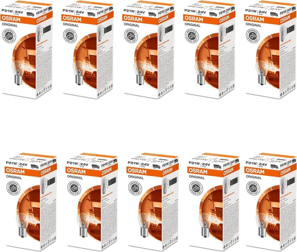 1 Stück Osram 7511 24V P21W Kugel Lampe BA15s 21W Produktbild 