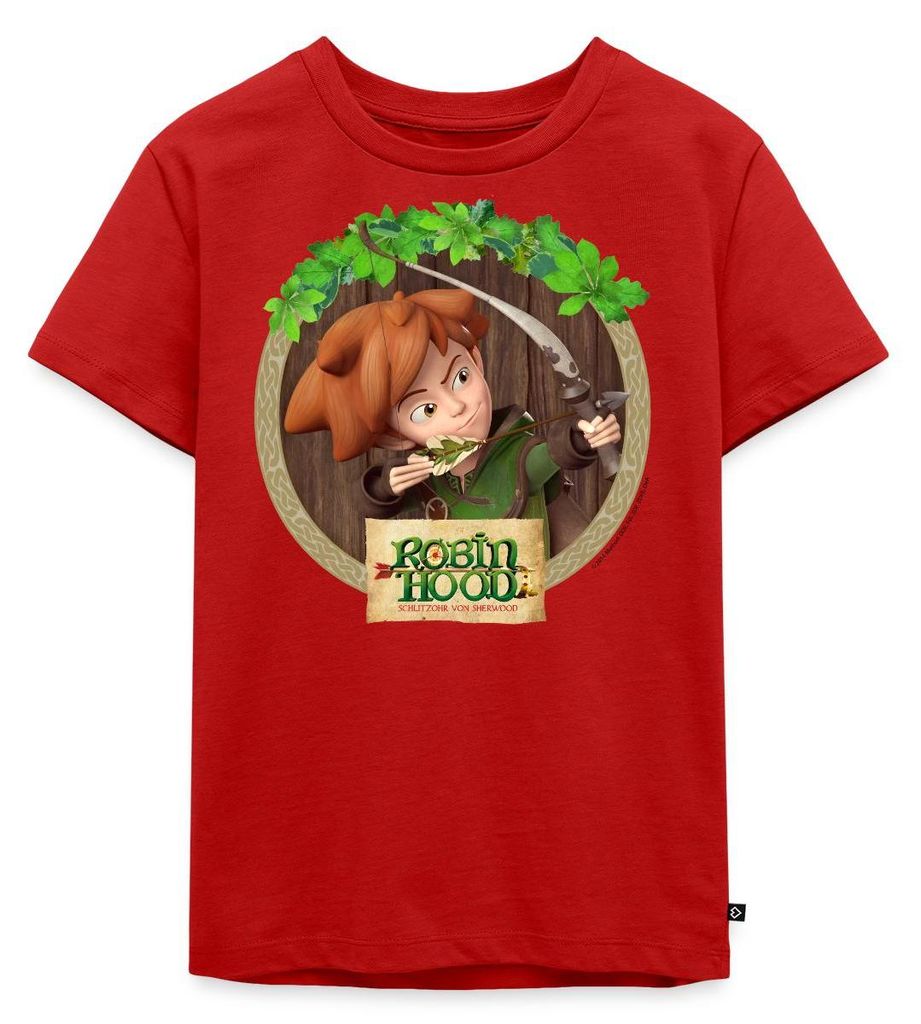 Spreadshirt Robin Hood Als Bogenschütze Kinder Premium T-Shirt, 98/104 (2 Jahre), Rot