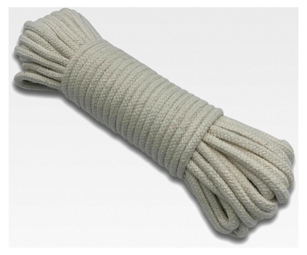 20 m langes geflochtenes Baumwollseil aus natürlicher Baumwolle, 6,5 mm dick, weiches Baumwollseil für Outdoor, Garten, Basteln, Pflanzenaufhäng...