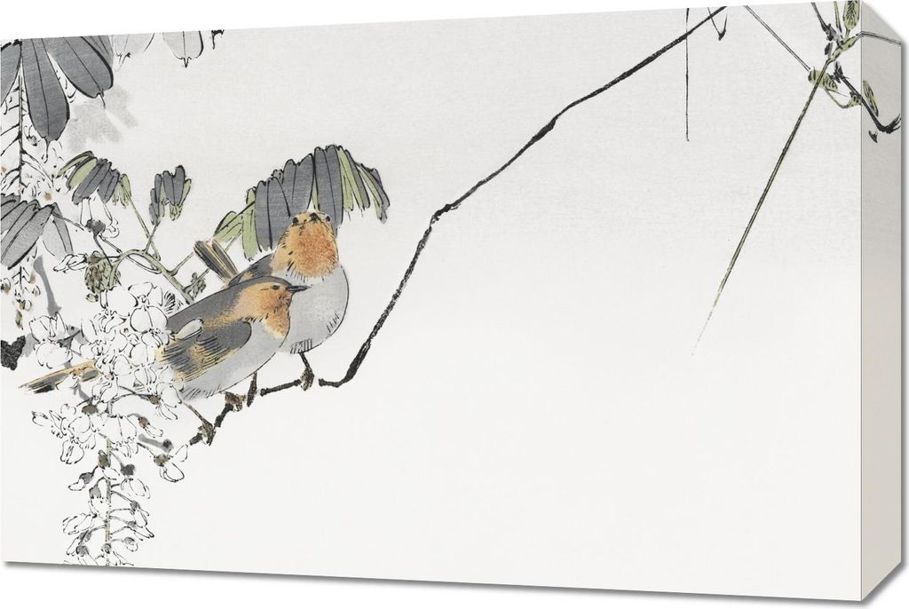 Bild 60x40cm Two Sparrows, Seitei Japanisch Vintage