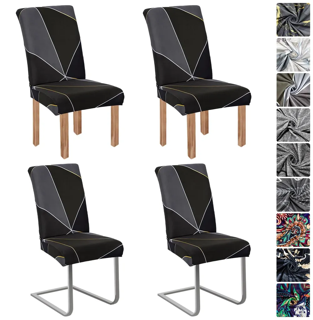 Housses de chaise pour restaurant et banquet - Lot de 4 pièces noires
