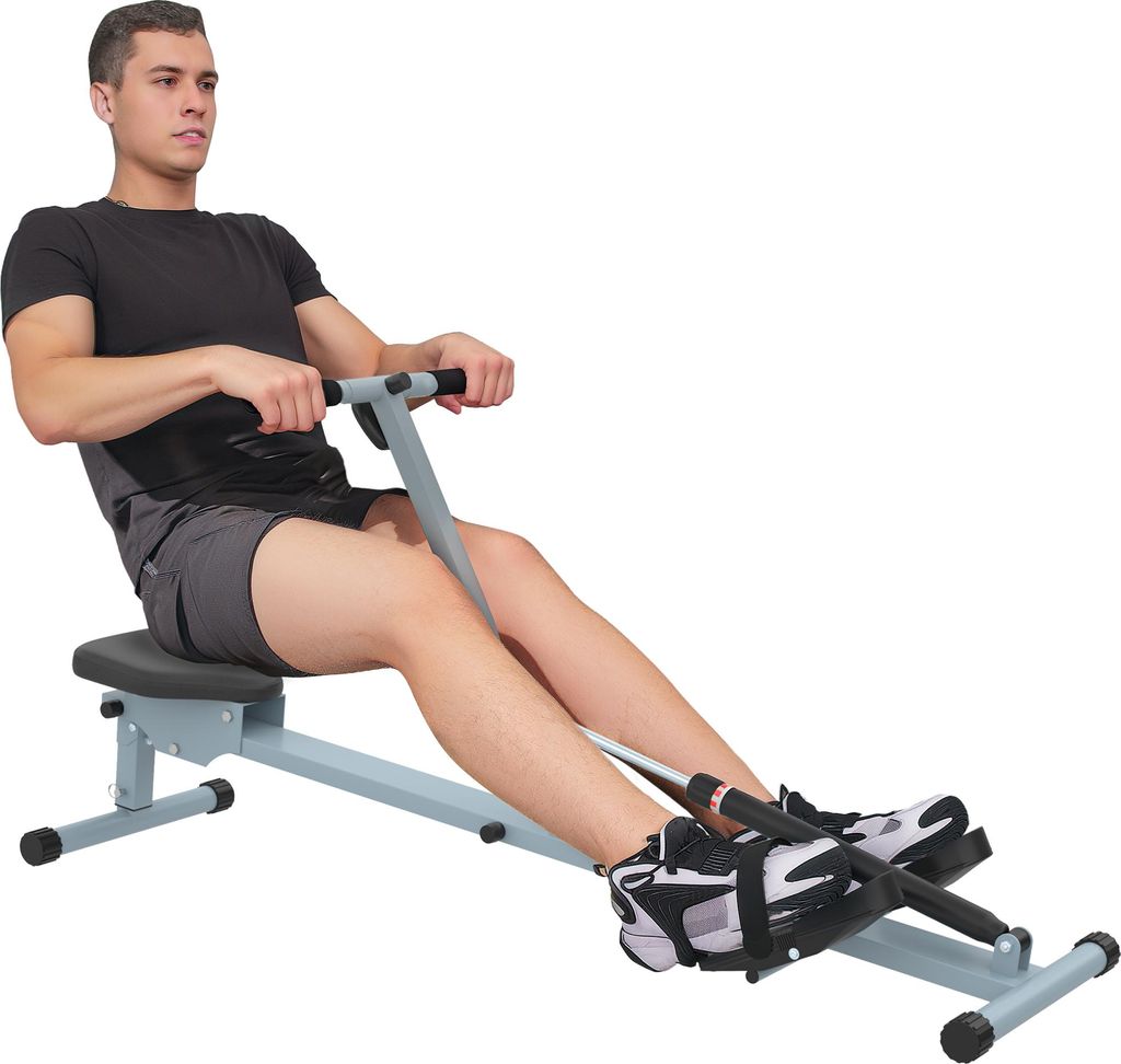 Rudergerät für Zuhause, Hydraulisches Fitness-Rudergerät mit LCD-Display, 12 Widerstandsstufen, Rudermaschine belastbar bis 100kg Fitnessgerät ...