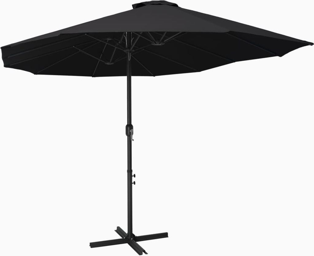 Sonnenschirm mit Aluminium-Mast 460x270 cm Schwarz