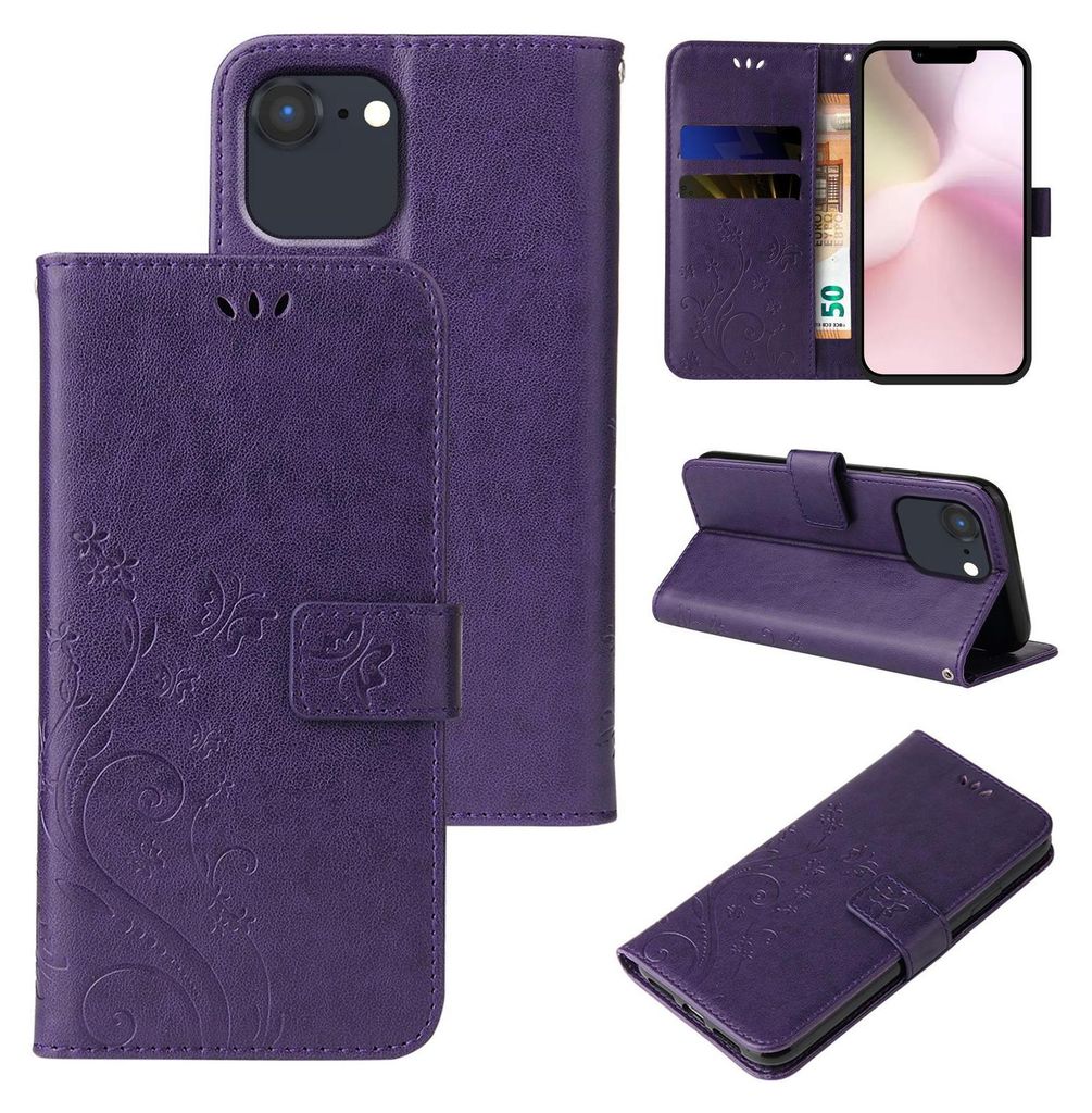 Handyhülle für Apple iPhone 16e Floral Blumen Schmetterling Produktbild 