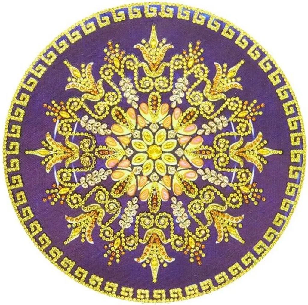 Broderie diamant mandala or 30x30 cm avec strass brillants haute qualité
