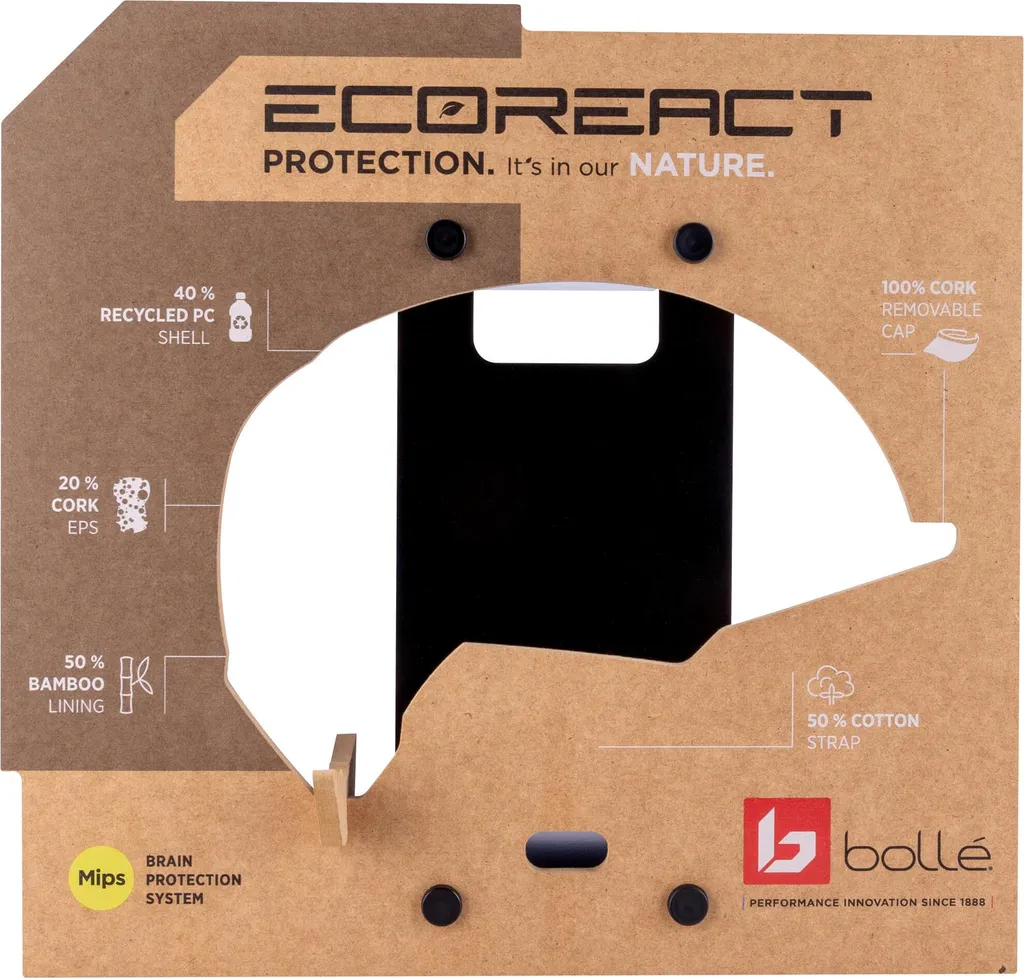 Sécurité et écologie avec le casque Bollé Eco React bois noir marron - 2