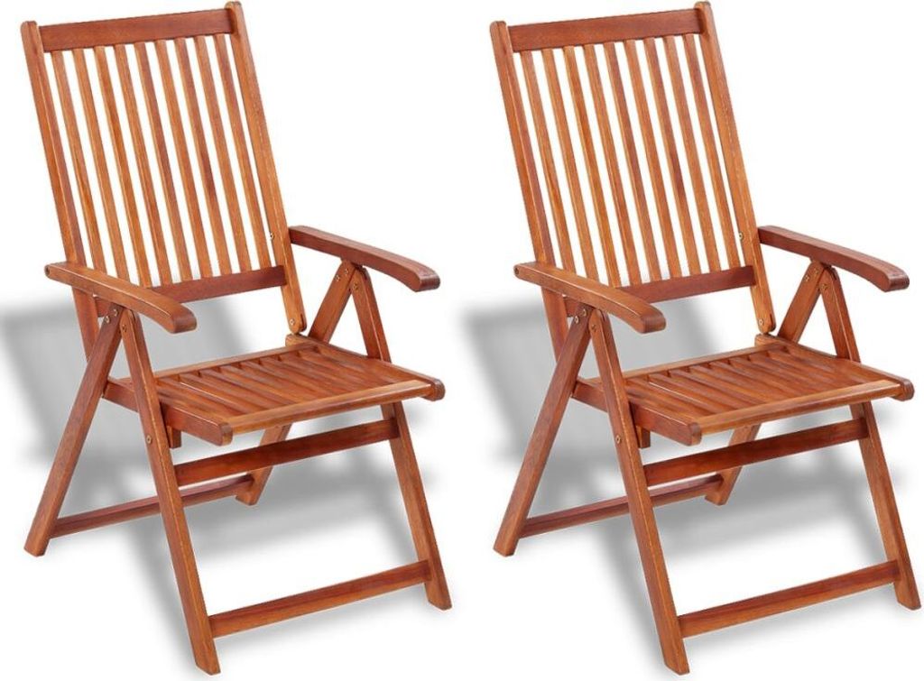 vidaXL Chaises de jardin 2 pcs. Acacia massif brun, pliable Image du produit 