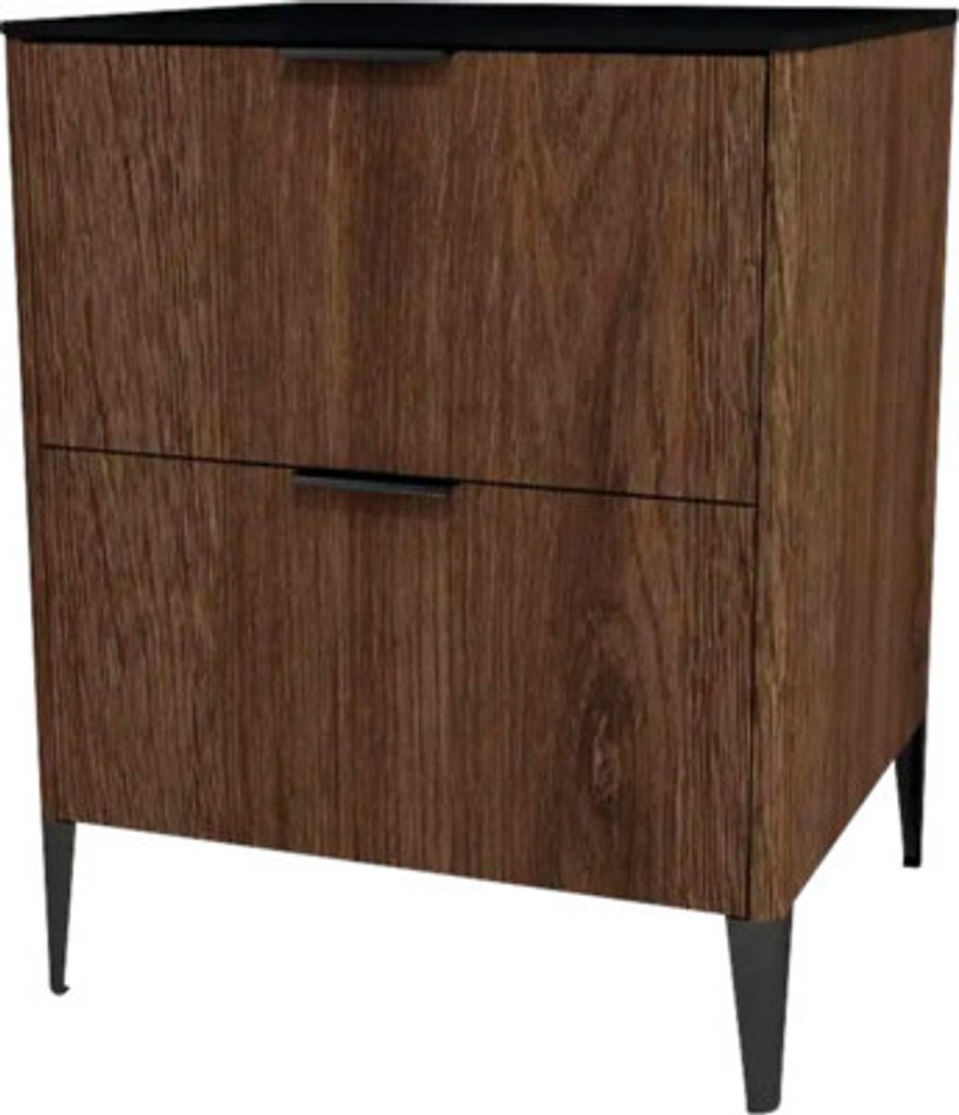Kommode mit 2 Schubladen Devo Lotos 76x60x53 cm bronze expressive oak/schwarz