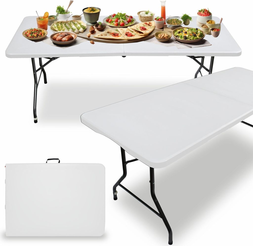 MEDAS PRO Catering Tisch klappbar, Klapptisch, Klappbarer gartentisch, Gartentisch, Balkontisch, Campingtisch Faltbar, Bartisch, Bistrotisch,180 x ...