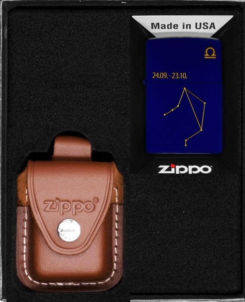 ZIPPO Feuerzeug-Set ZODIAC LIBRA DESIGN WAGA Geschenk No4