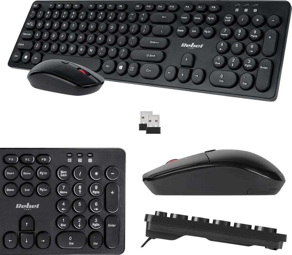 Pack clavier souris sans fil WS400 Rebel - Ensemble clavier AZERTY Noir