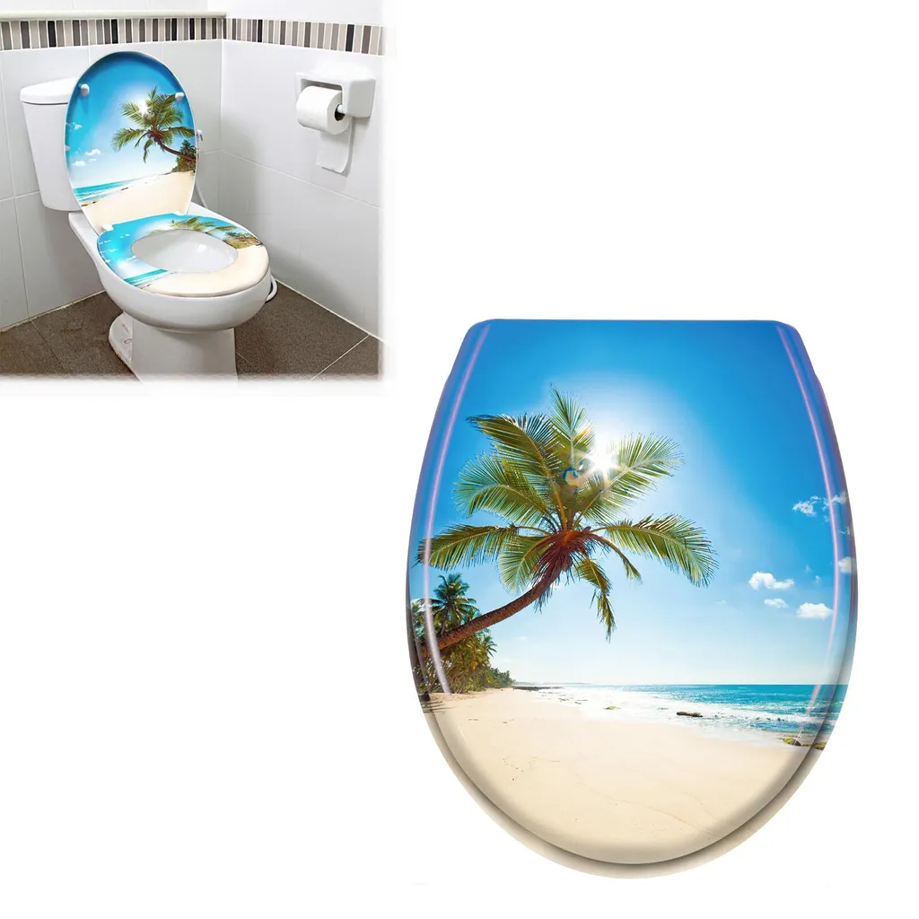 Sedile WC 45x38 cm Spiaggia con Chiusura Ammortizzata Sessamen-LP