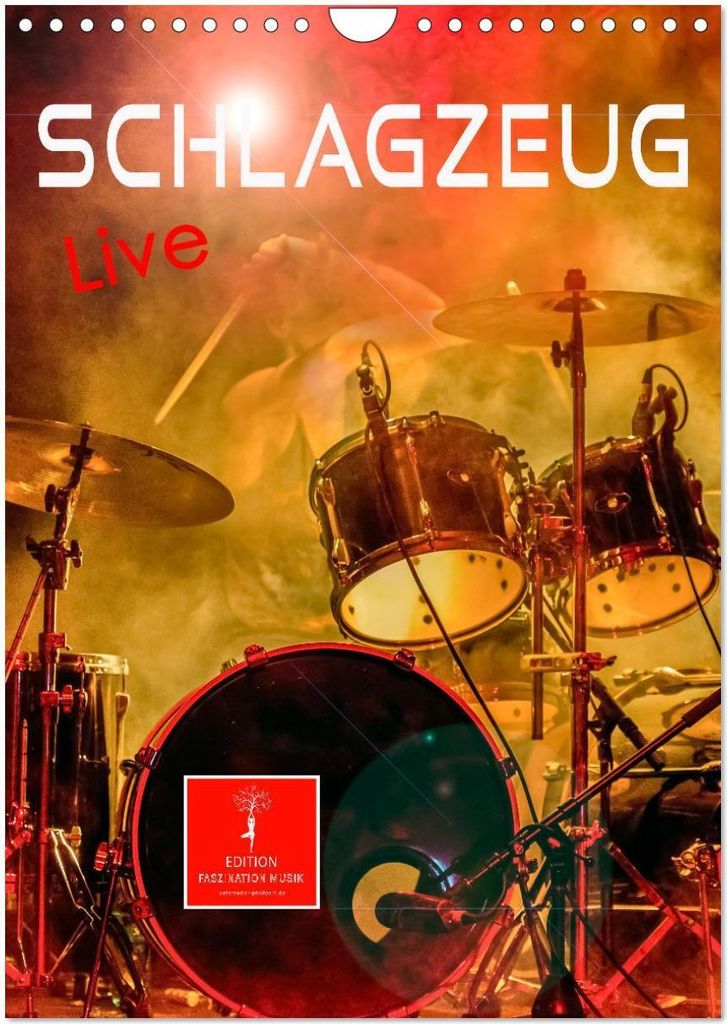 Schlagzeug live (Wandkalender 2026 DIN A4 hoch), CALVENDO Monatskalender