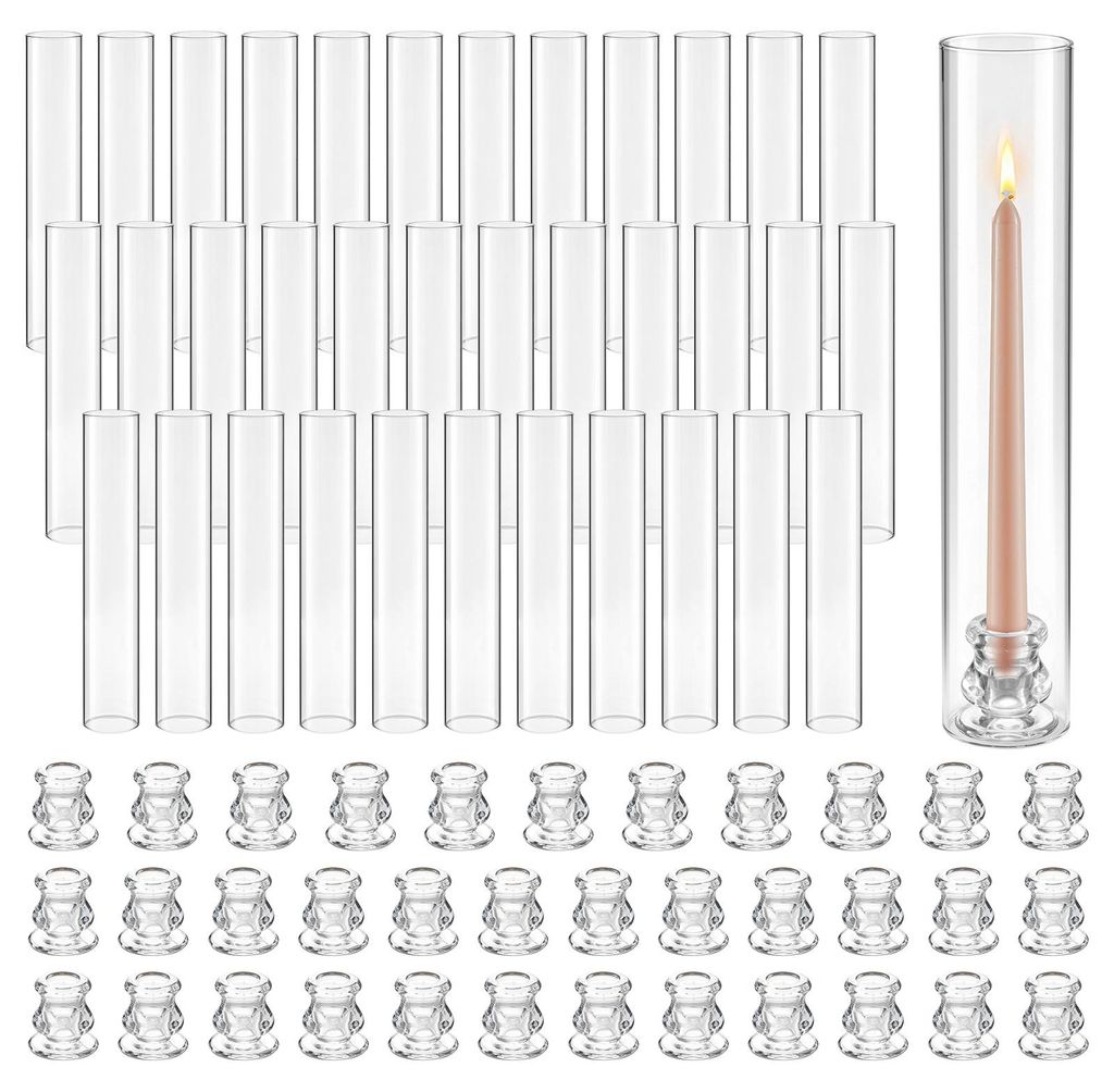 VEVOR, set di 36 cilindri in vetro per candele, Immagine del prodotto 