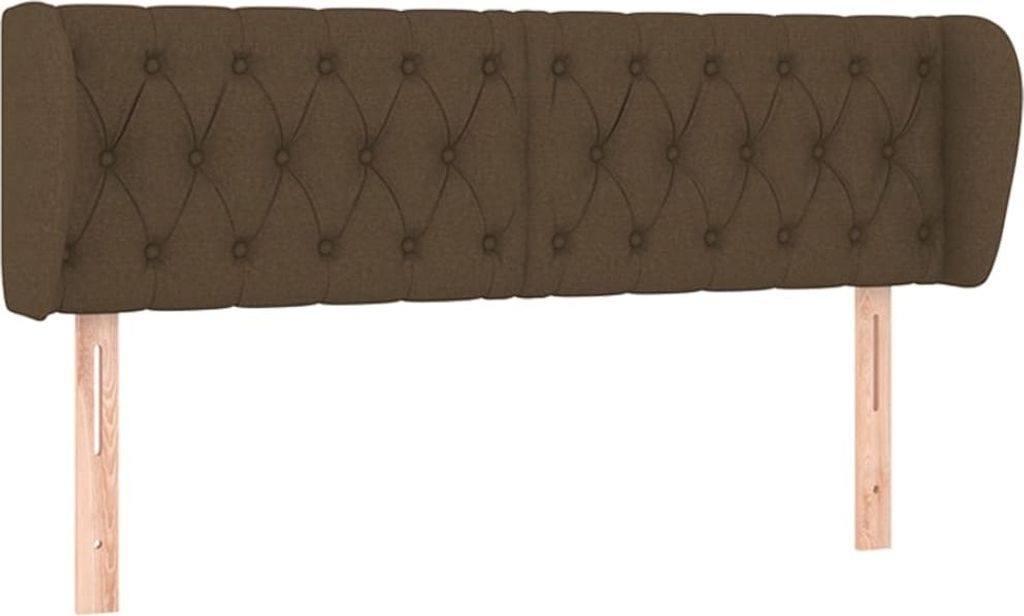 Kopfteil mit Ohren Dunkelbraun 163x23x78/88 cm Stoff