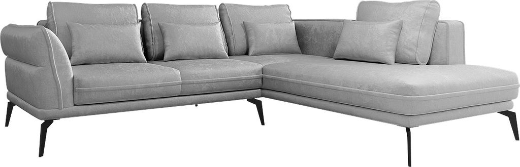 MIRJAN24 Ecksofa Zurich, Polsterecke Sofa mit Schlaffunktion, Couchgarnitur, Loft L-Form (Farbe: Monolith 84, Seite: Rechts 2R-OT)