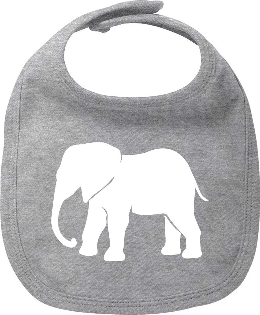 Huuraa Baby Lätzchen Elefant Silhouette Heather Grey Klettverschluss Baumwolle Latz Geschenkidee