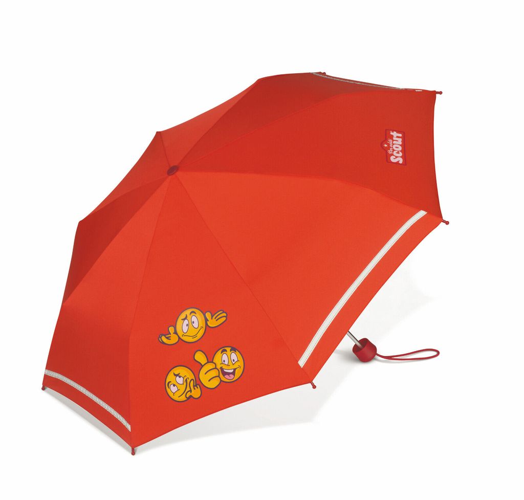 Scout Kinder-Taschenschirm mit reflektierenden Streifen Emoji Blue