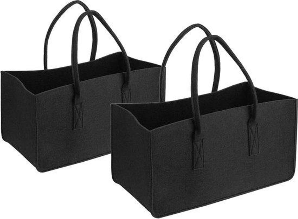 Unyqoos® 2er-Set Filztaschen, Schwarz – vielseitige Taschen Produktbild 