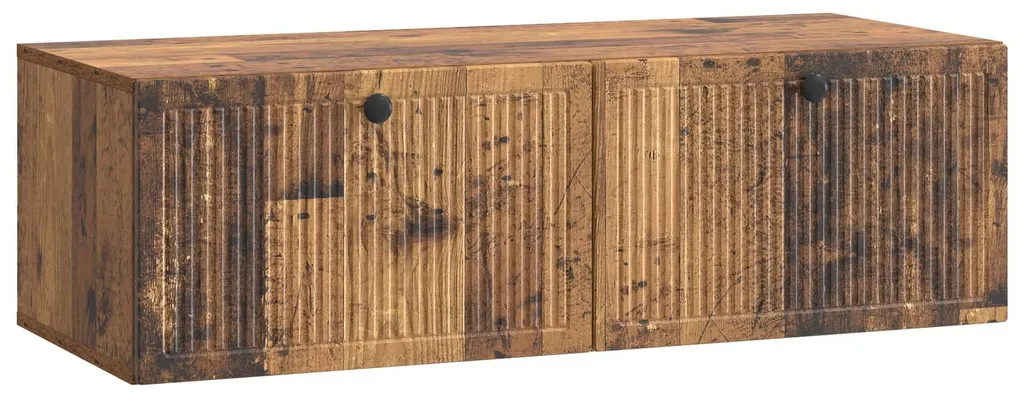 Meuble TV Mural Anti-Encombrement en Bois Recyclé 98 cm - Salon Épuré