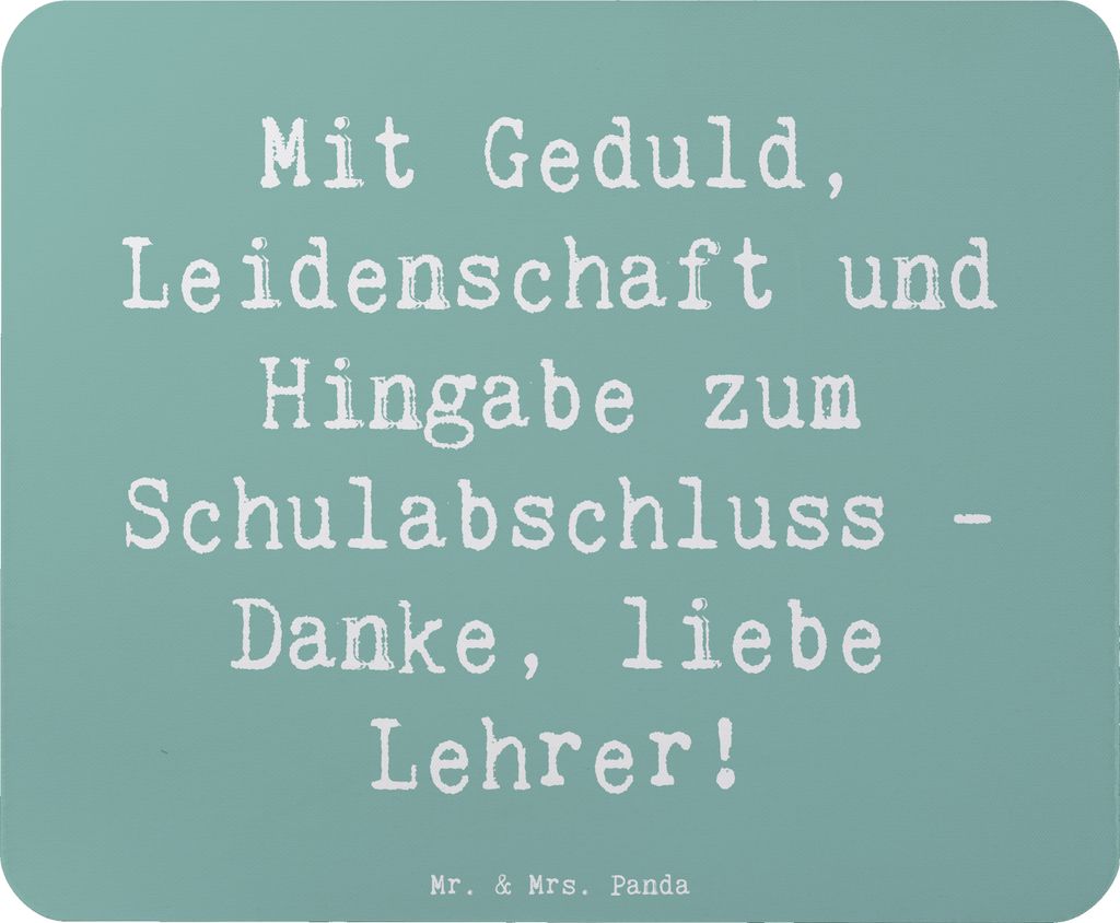Mr. & Mrs. Panda Mousepad Spruch Danke Lehrer - Meeresbrise - Geschenk, Dankeschön, Lehrerdank, Aufmerksamkeit, sagen, Hingabe, Dankbarkeit, pc ma...