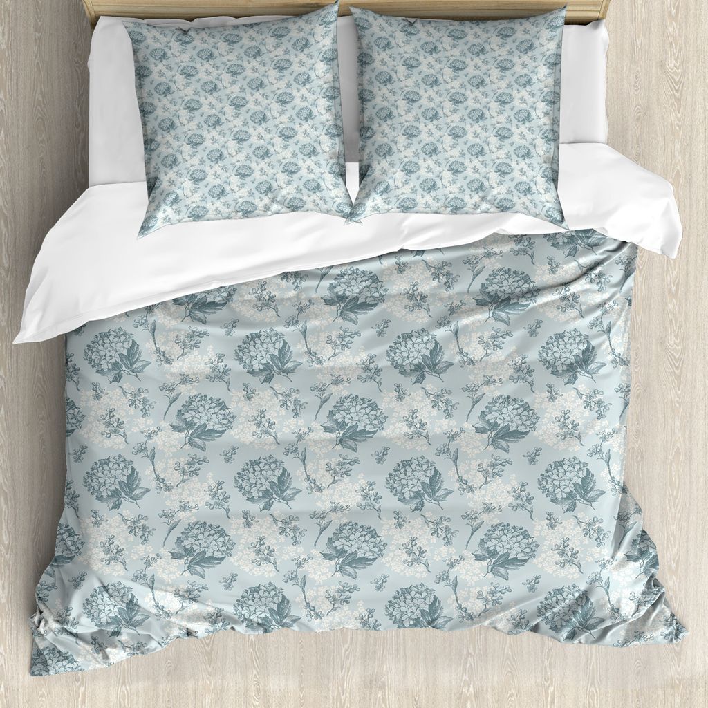 ABAKUHAUS Blumen Bettbezug, Vintage romantische Pflanzen, Milbensicher Allergiker geeignet mit Kissenbezügen, 155 cm x 220 cm - 80 x 80 cm, Baby B...