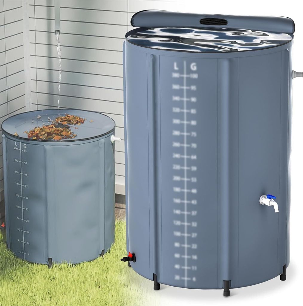JOIEYOU 500 Liter Regentonne PVC Regenwassertonne Regenfass Produktbild 