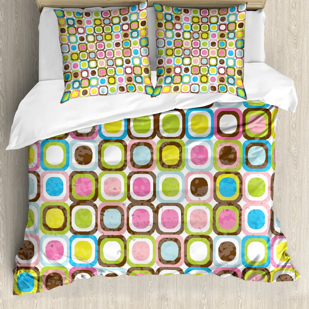 Set Copripiumino ABAKUHAUS Matrimoniale Astratto Antiacaro Multicolore