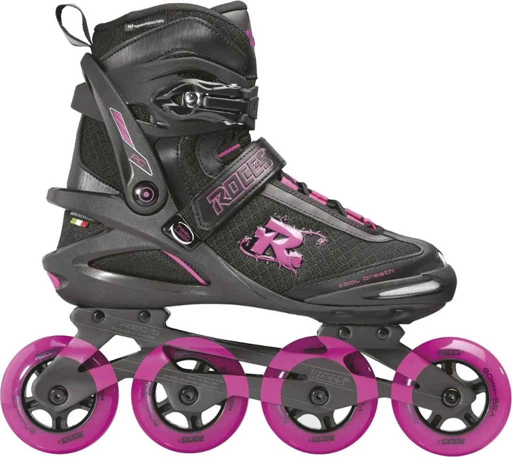 Roller Roces Pic Tif Femme Argent et Noir - Roulements ABEC 5 et Alu