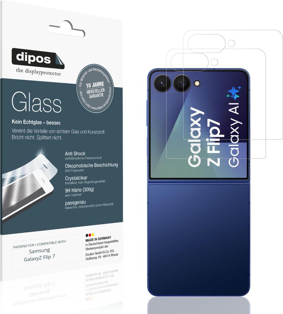 1+1x dipos GlassCC Samsung Galaxy Z Flip7 Aussenseite Obrázok produktu 