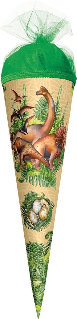 ROTH Geschenk-Schultüte klein Veganosaurus 22 cm rund Produktbild 