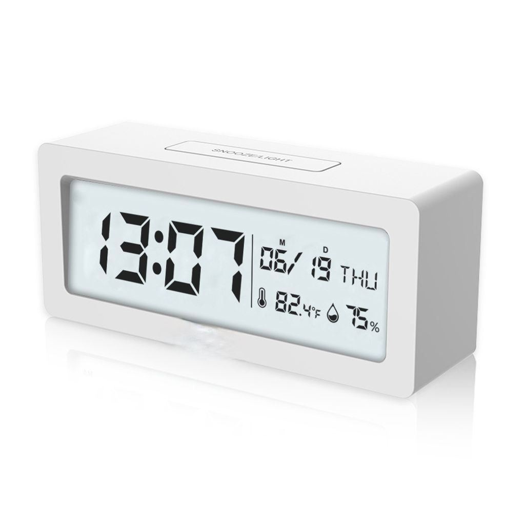 Wecker Digitaler Wecker Digitale elektronische Version Batteriebetriebener digitaler Wecker LCD mit Schlummerfunktion,Datumsanzeige,Nachtlicht,Temp...