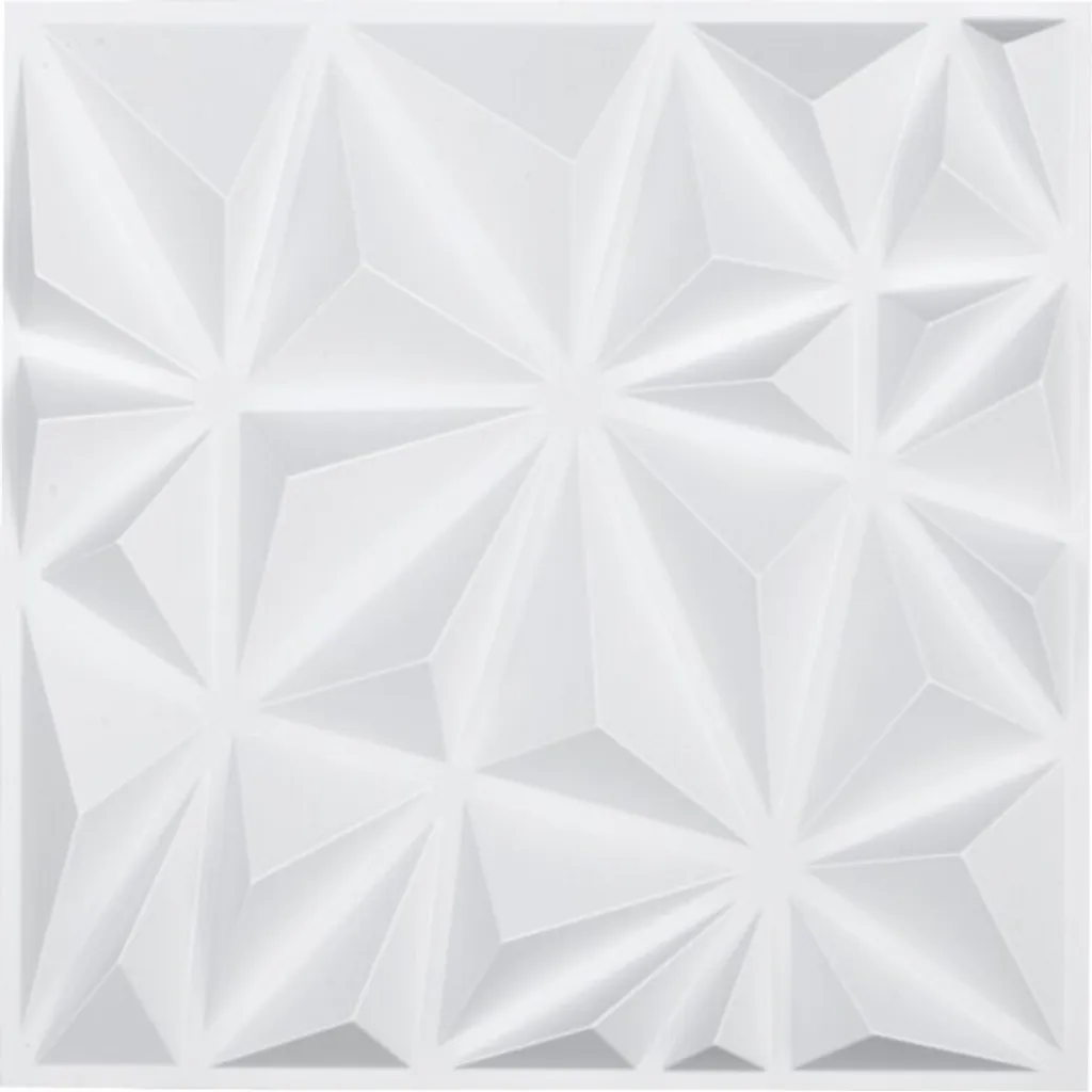 Revêtement mural 3D blanc diamant en PVC lot de 33 plaques 30x30cm pro
