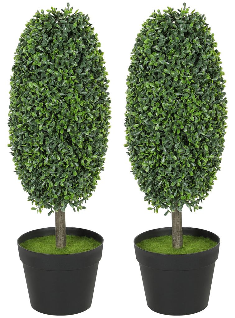 HOMCOM Kunstplanten set van 2, buxus, 60 cm, kunstplanten Productafbeelding 
