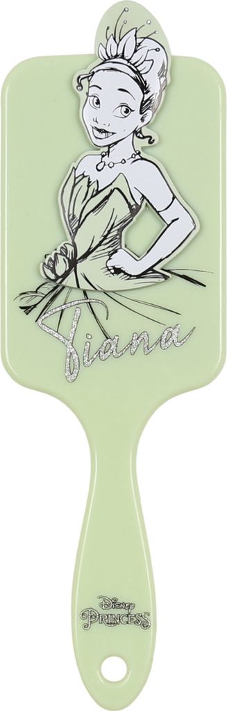 Tiana DISNEY Eine seladonfarbene Haarbürste, flach, groß, aus Kunststoff