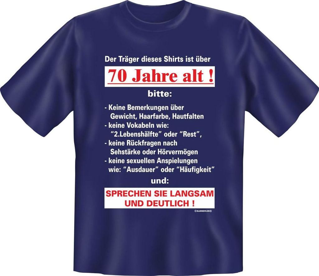 Birthday / Geburtstag - Textilien - Der Träger ist 70 Jahre alt