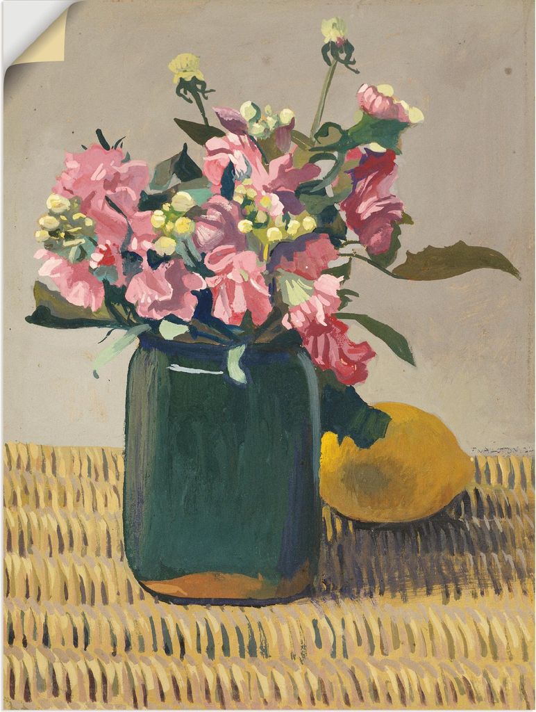 ARTland Wandbild, selbstklebend Blumenstrauß und eine Zitrone. 1924 Größe: 30x40 cm