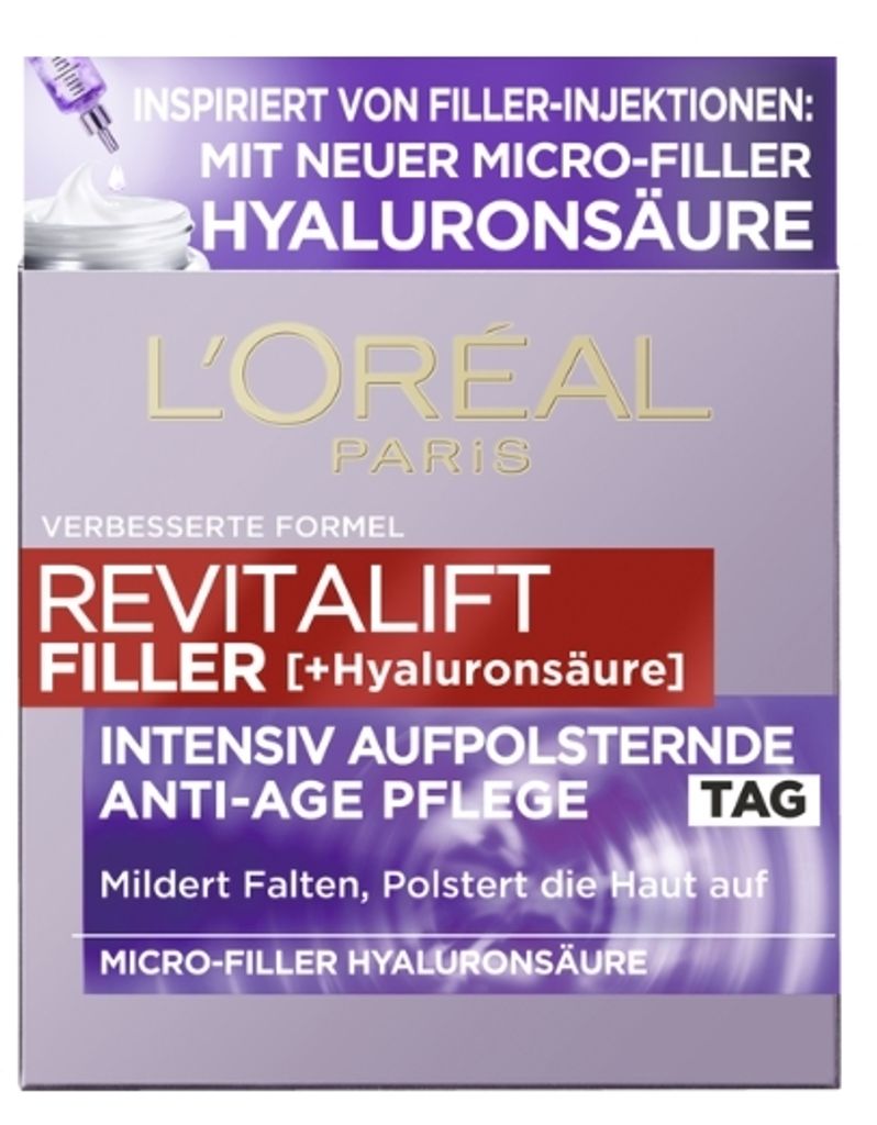 L'Oréal Paris Revitalift Filler Hyaluronic Day Cream Anti-Ageing Face Care with Micro-Filler Hyaluronic Acid 50ml