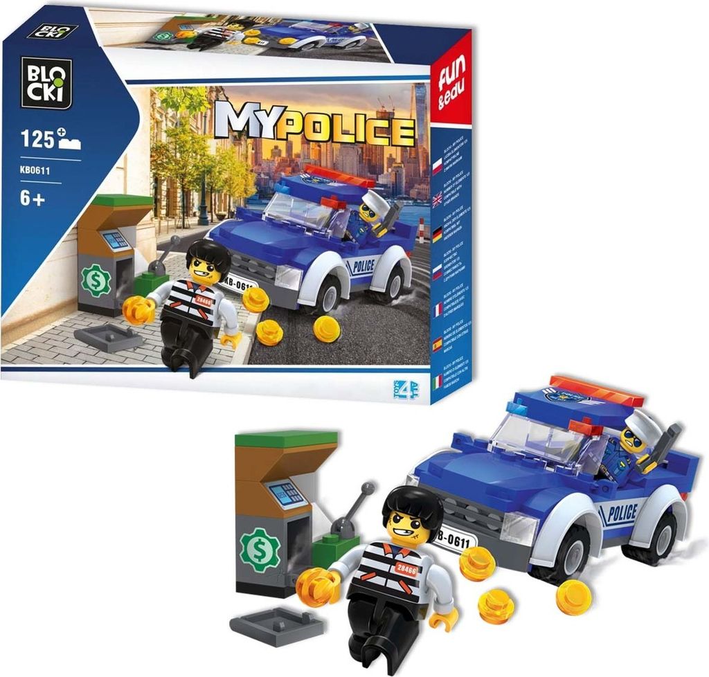 BLOCKI MyPolice Polizeiwagen Polizeiauto Bausatz Spielzeug 125 Teile
