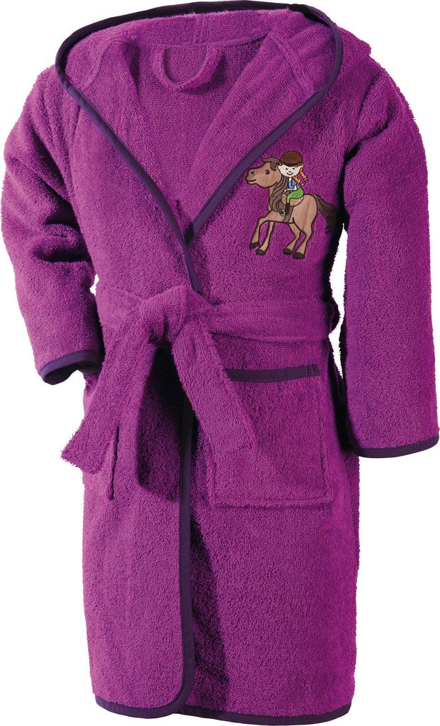 Erwin Müller Kinder-Bademantel mit Kapuze fuchsia 86 / 92