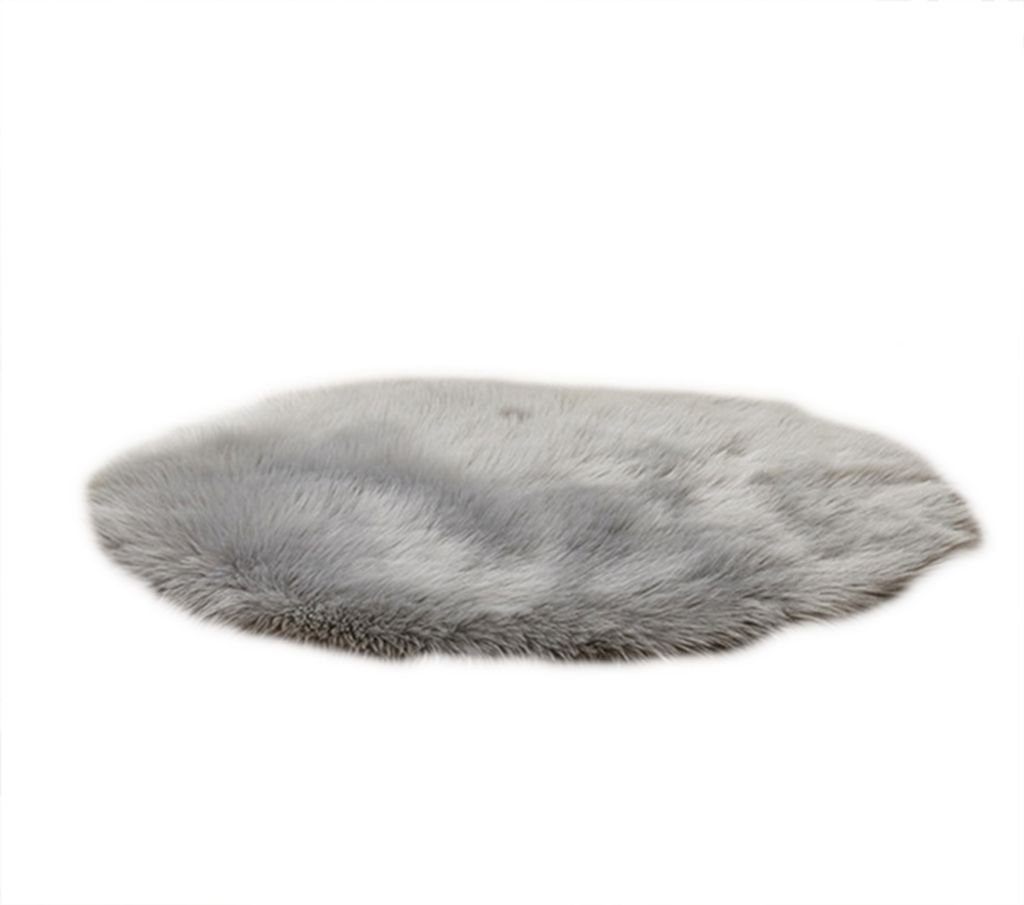Heimschlafzimmer Boden rund weiche flauschige Sitzstuhlsofa Teppich Teppichabdeckung Kissen-Hellgrau ,Größen:55cm