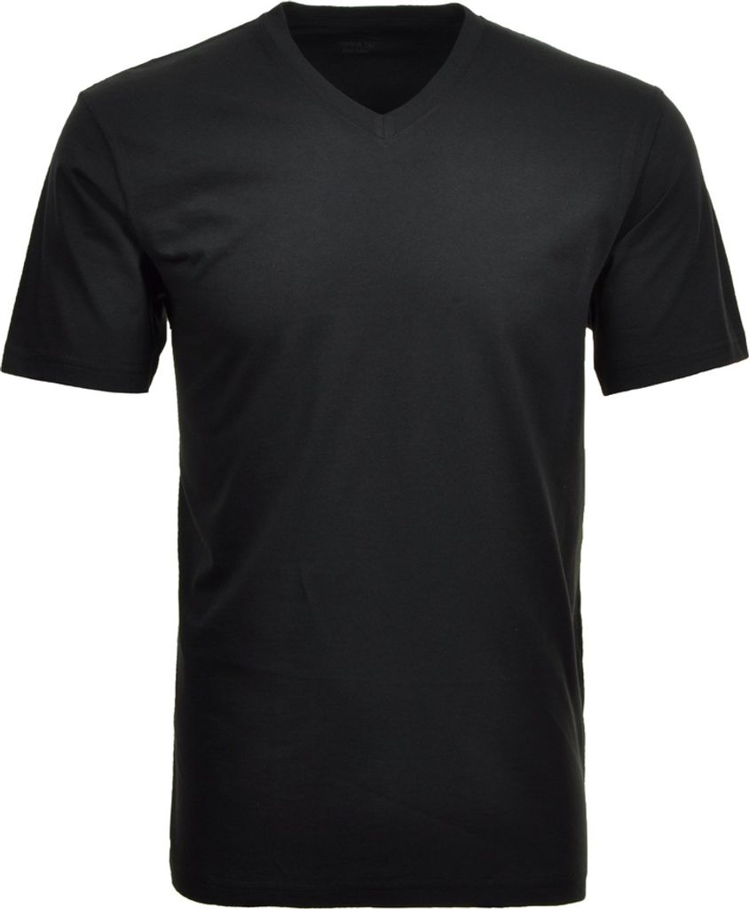 RAGMAN Herren T-Shirt Doppelpack Kurzarm V-Neck Regular Schwarz 5XL