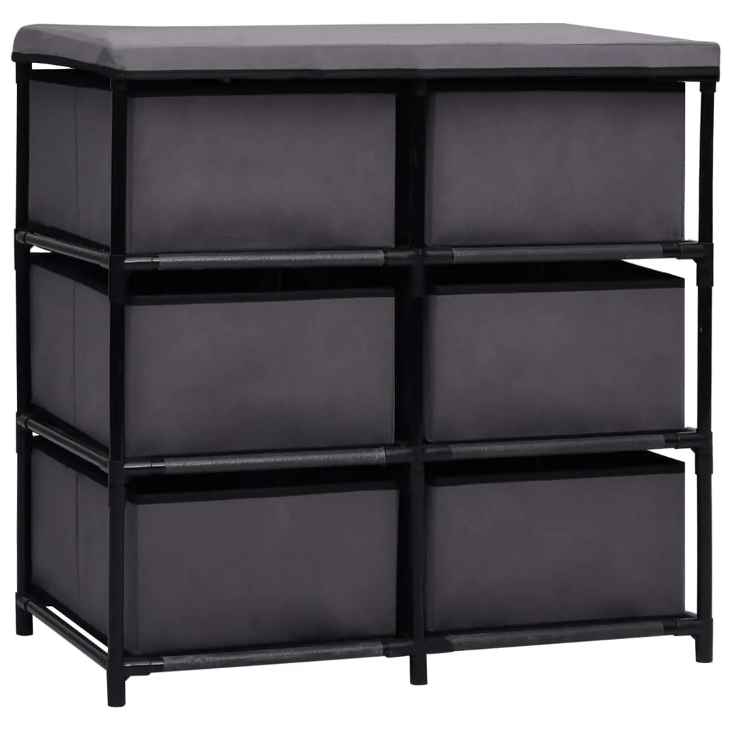 Meuble 6 tiroirs en acier robuste 55x29x55 cm - Finition gris mat