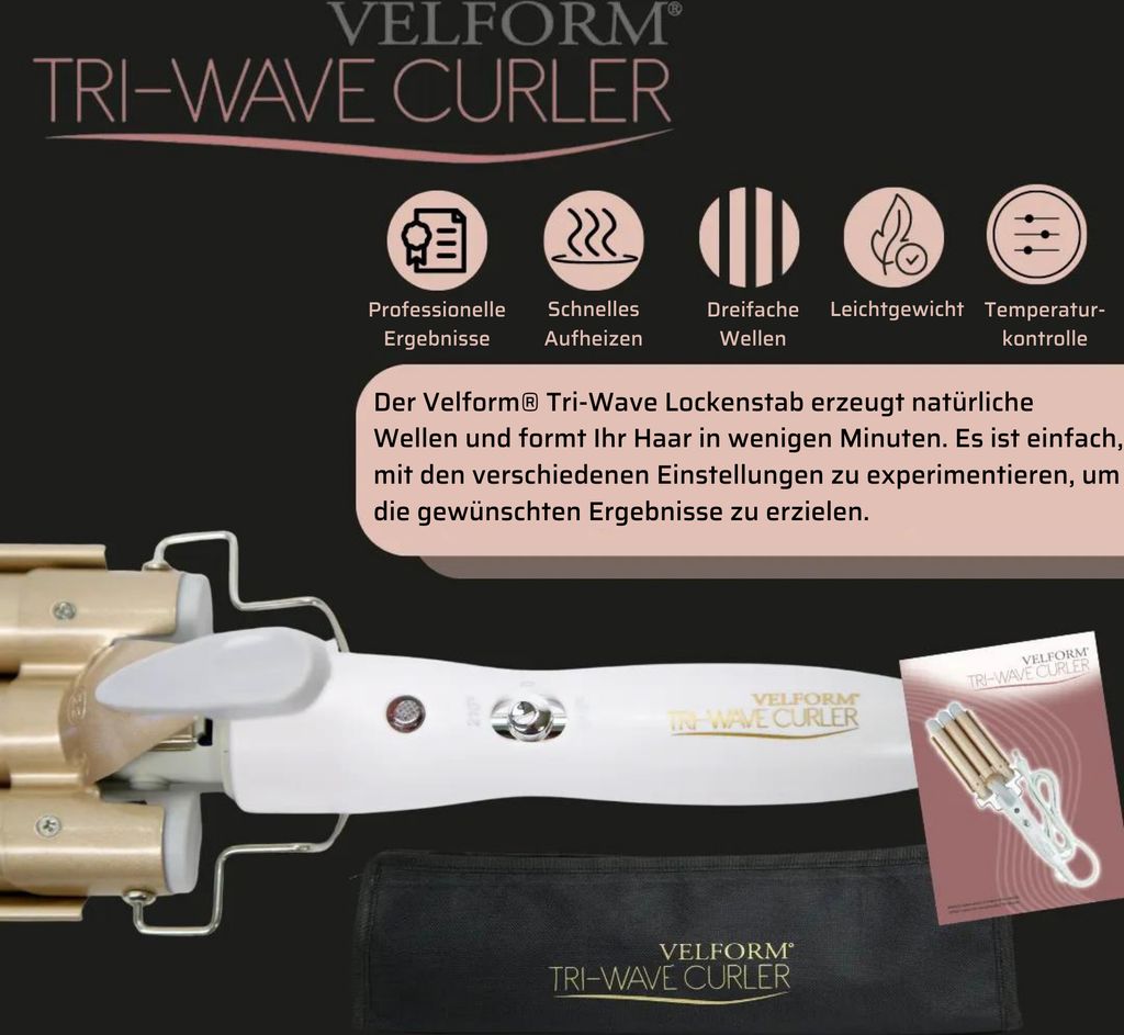 Velform®️ Tri-Wave Curler - Welleneisen, Produktbild 4