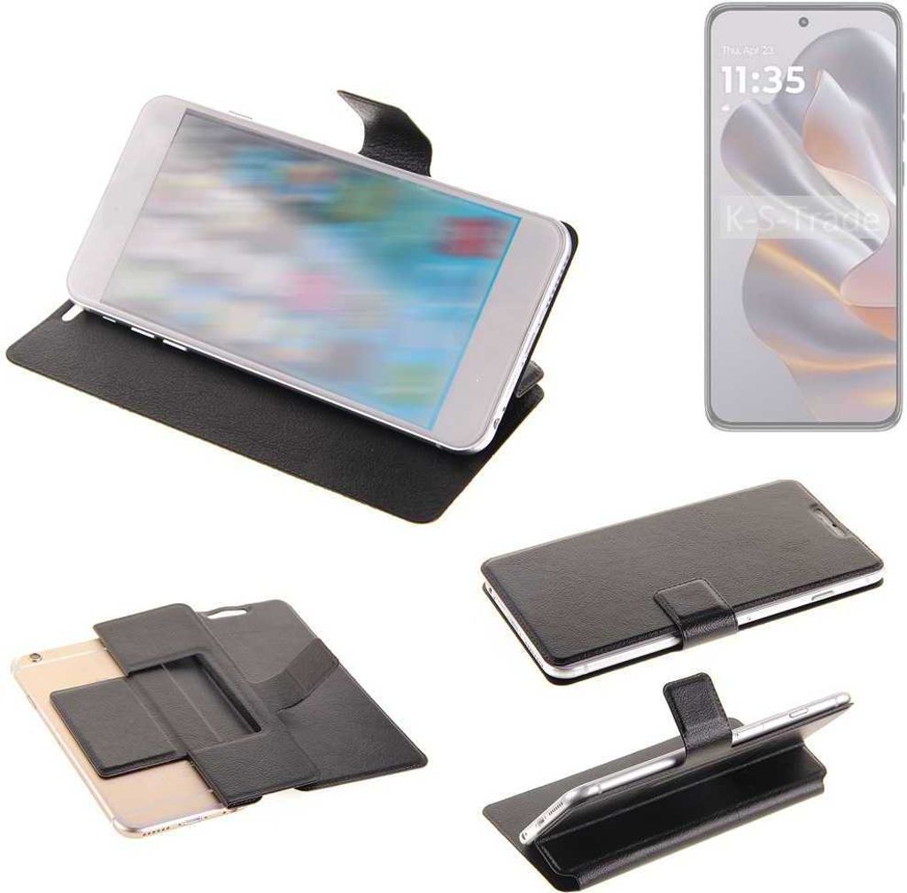 K-S-Trade Schutzhülle kompatibel mit Motorola Edge 50 Neo Schutzhülle Flip Cover Klapphülle Wallet Case Slim Handyhülle bookstyle schwarz