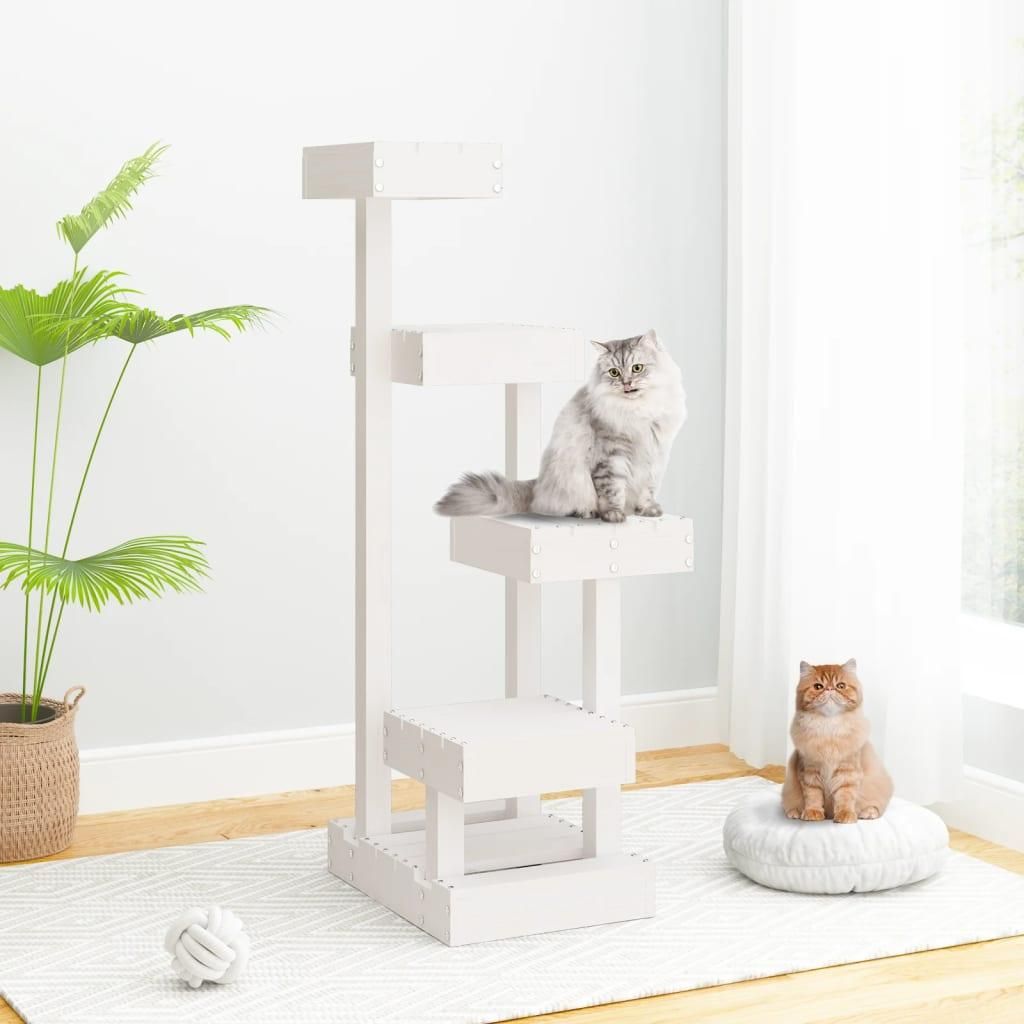Arbre à chat 45,5x49x103 cm Pin massif Arbre à grimper Image du produit 