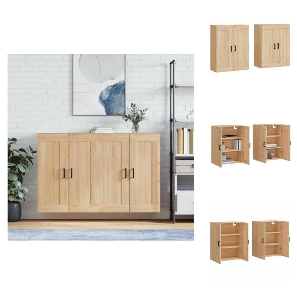 vidaXL Wandschränke 2 Stk. Sonoma-Eiche Holzwerkstoff - Sideboards