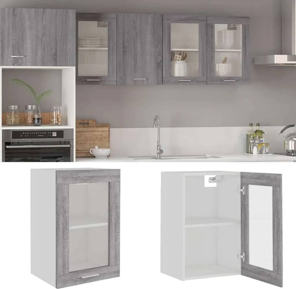 Offerta Pensile Vetro Grigio Sonoma 40x31x60 cm | The Living Store
